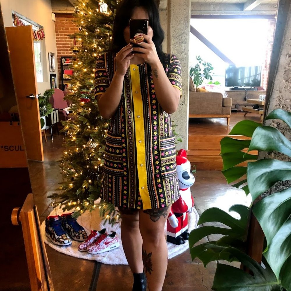 Vintage Dress/Jacket with Floral Print